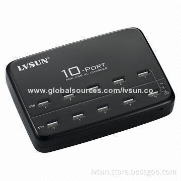 10-port USB Charger, Can Charge 10 Sets of Mobile Phones or 5 Sets of iPad Simultaneously
